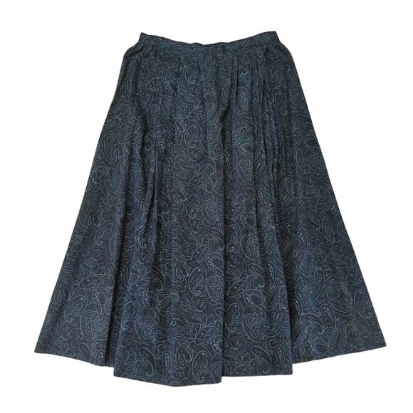 Vintage Blue Willow Paisley Skirt 100% Cotton Maxi Women's 12 Pattern Maximalist - Picture 1 of 8
